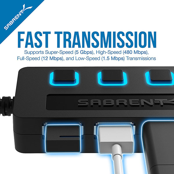 Multi Speed 4-Port USB 3.0 Hub