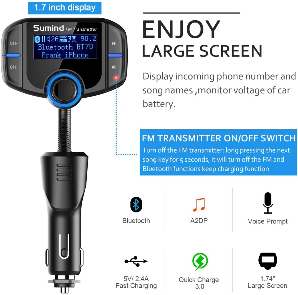 Sumind Car Bluetooth FM Transmitter